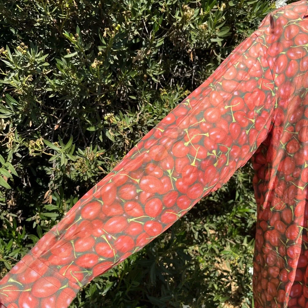 Vintage 1970’s silk Robert Charles button up shirt with passion fruit motif - Picture 6 of 7